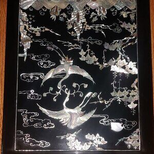 Vintage Korean Lacquer Box with Intersia